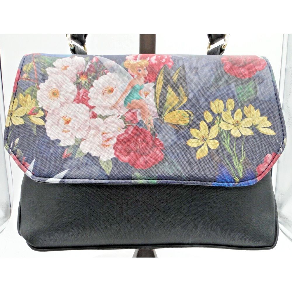 Loungefly Tinker Bell Floral Purse Crossbody Bag Handbag RARE Disney - Picture 2 of 9